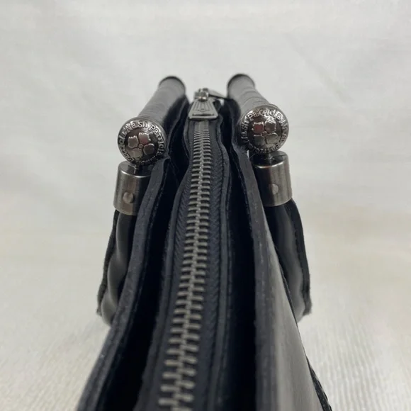 Patricia Nash Holland Top-Handle Black Leather Satchel/Crossbody P155106 EUC - Picture 5 of 16